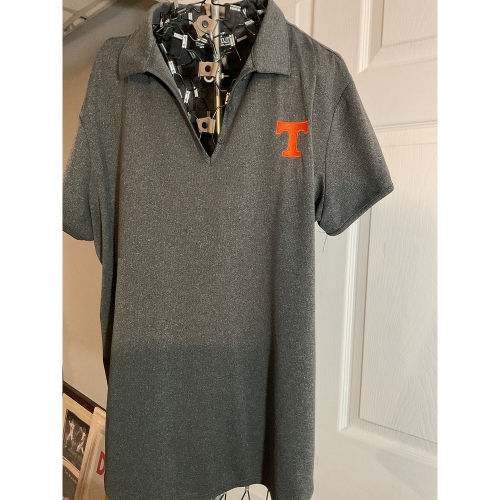 Dri-Equip Women's Tennessee Volunteers Polo Shirt Gray Heather Short Sleeve XL
